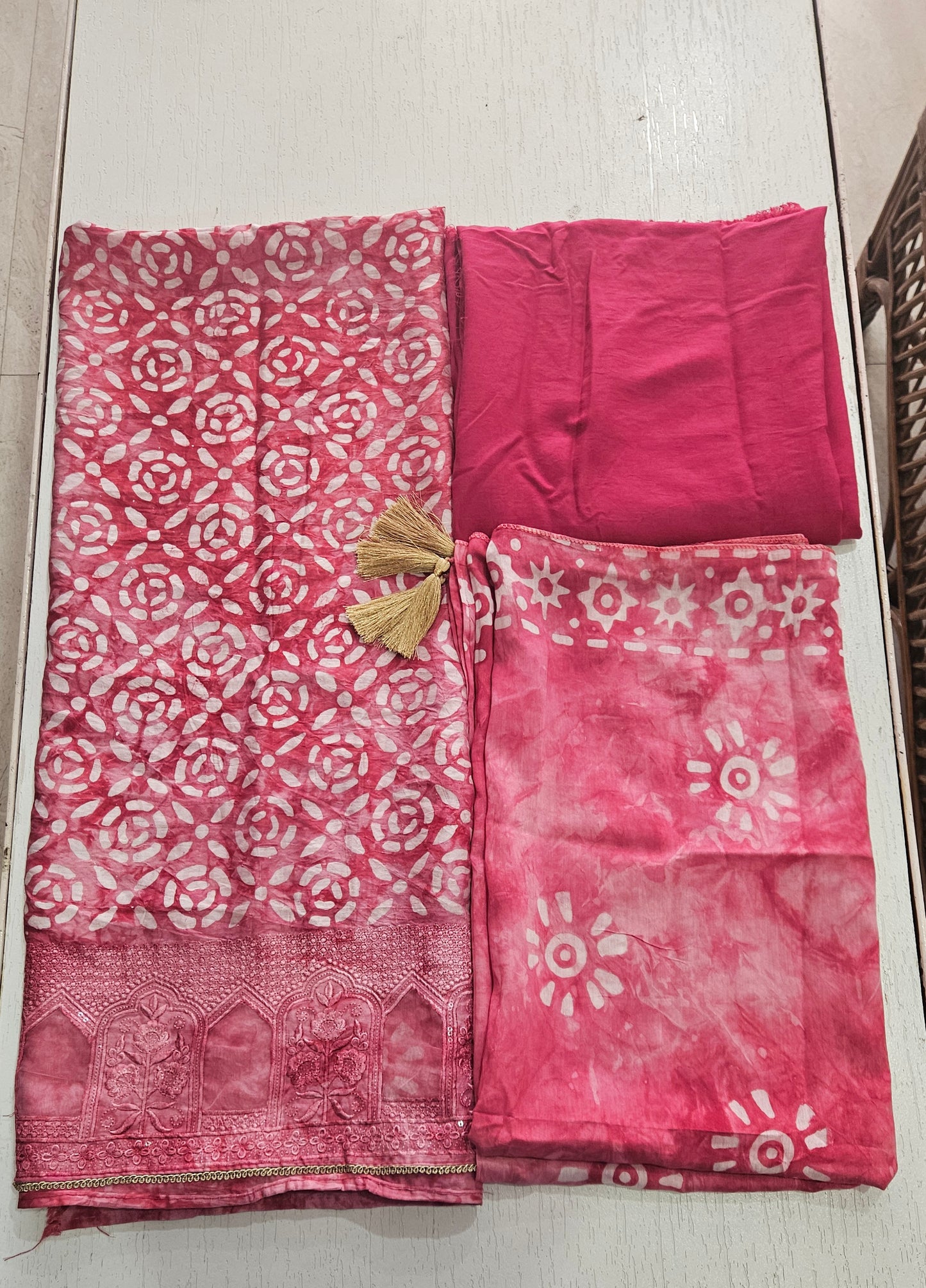 Modal Suit with Batik Print - Toxic (Pink)