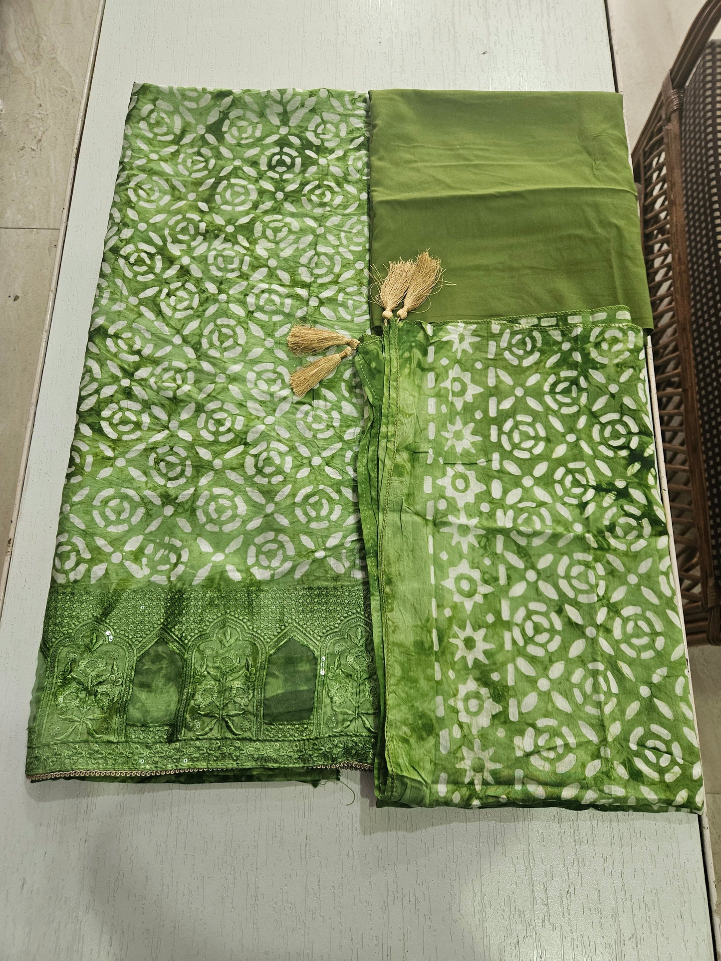 Modal Suit with Batik Print - Toxic (Green)