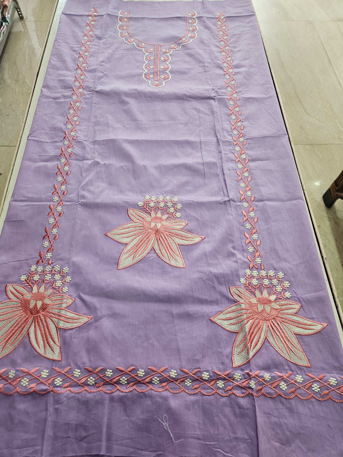 JAAM SATIN SUIT with PANEL WORK DUPATTA 630790 (LAVENDER)