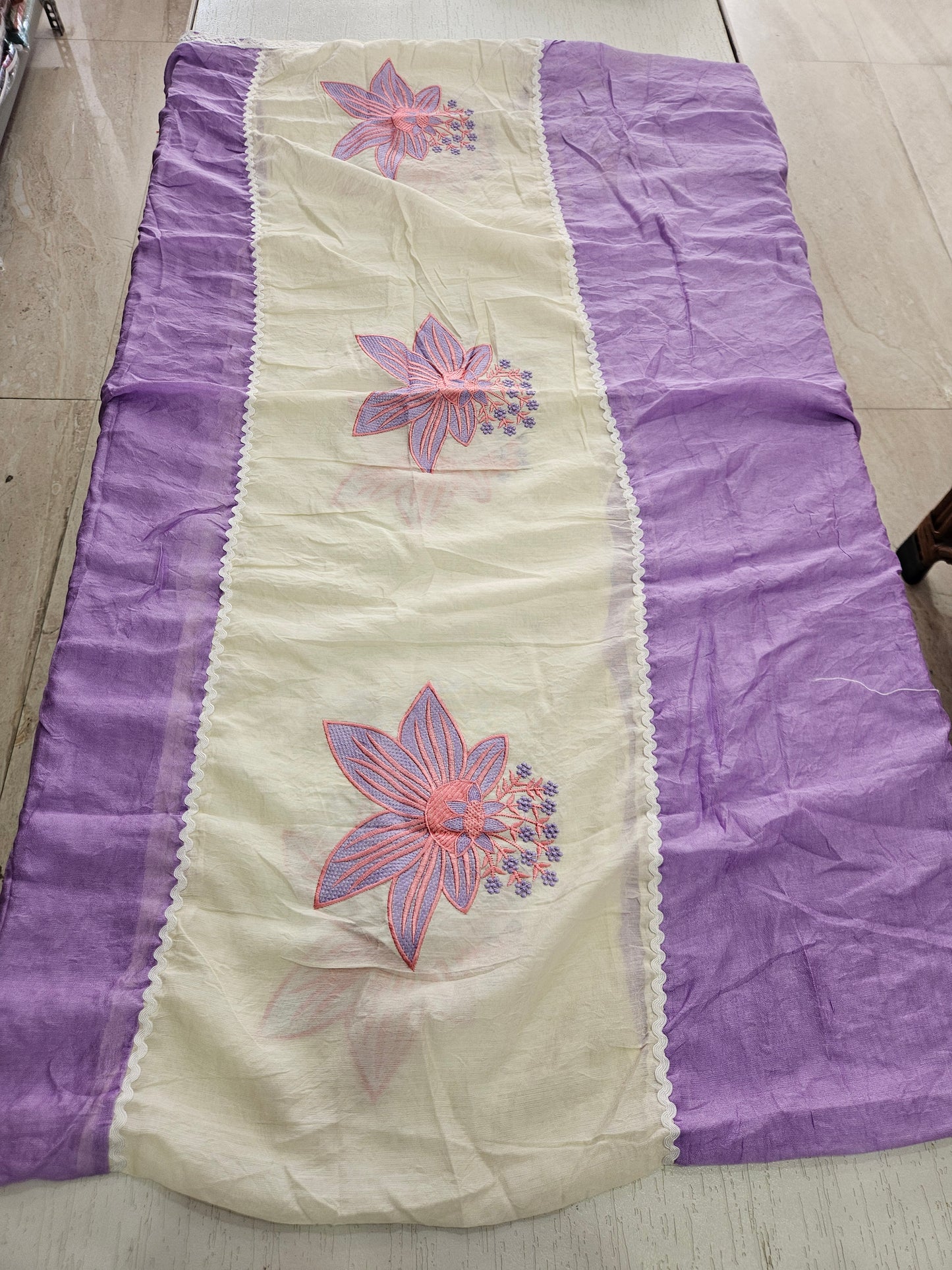 JAAM SATIN SUIT with PANEL WORK DUPATTA 630790 (LAVENDER)