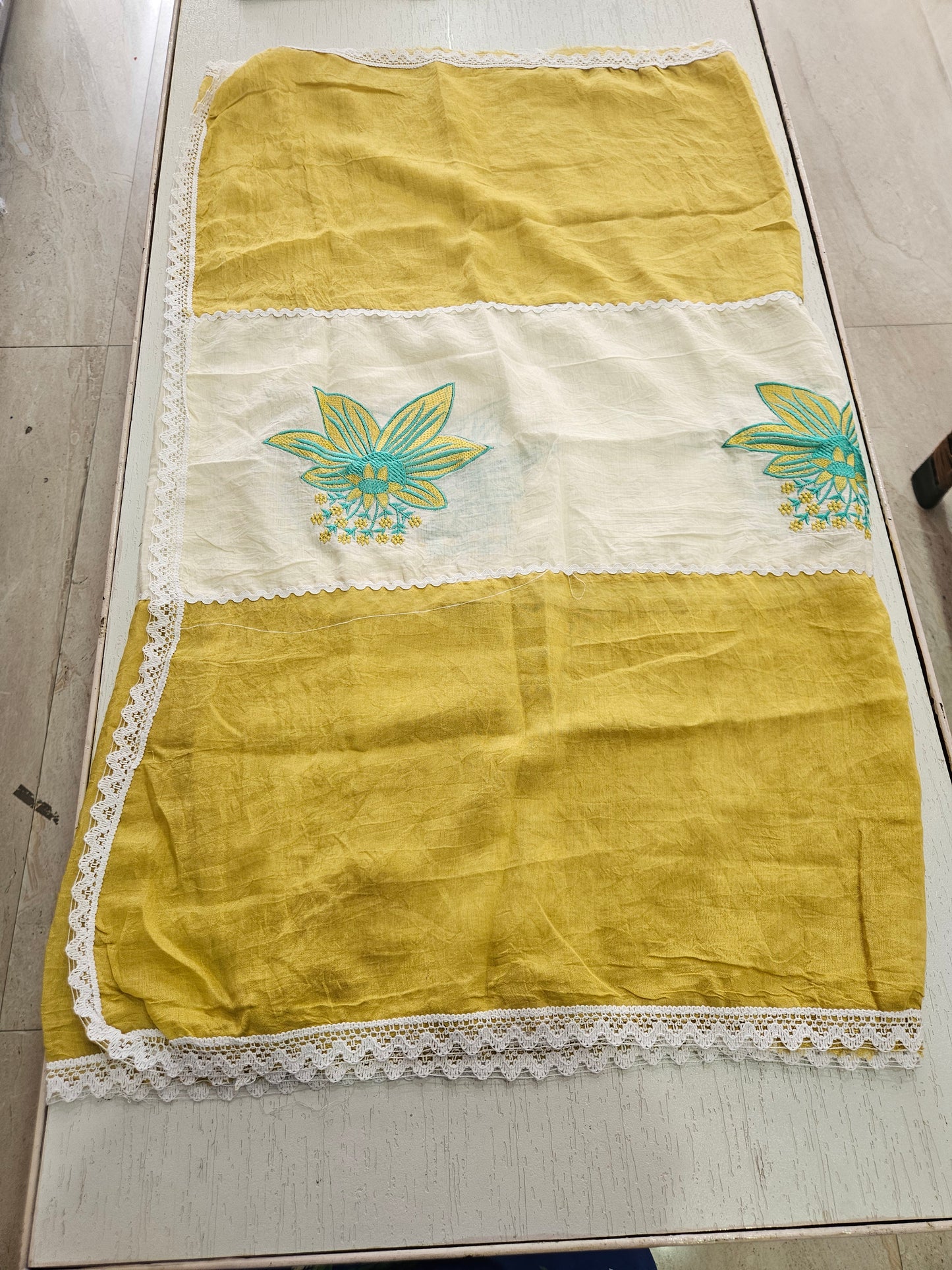 JAAM SATIN SUIT with PANEL WORK DUPATTA 630790 (YELLOW TONE)