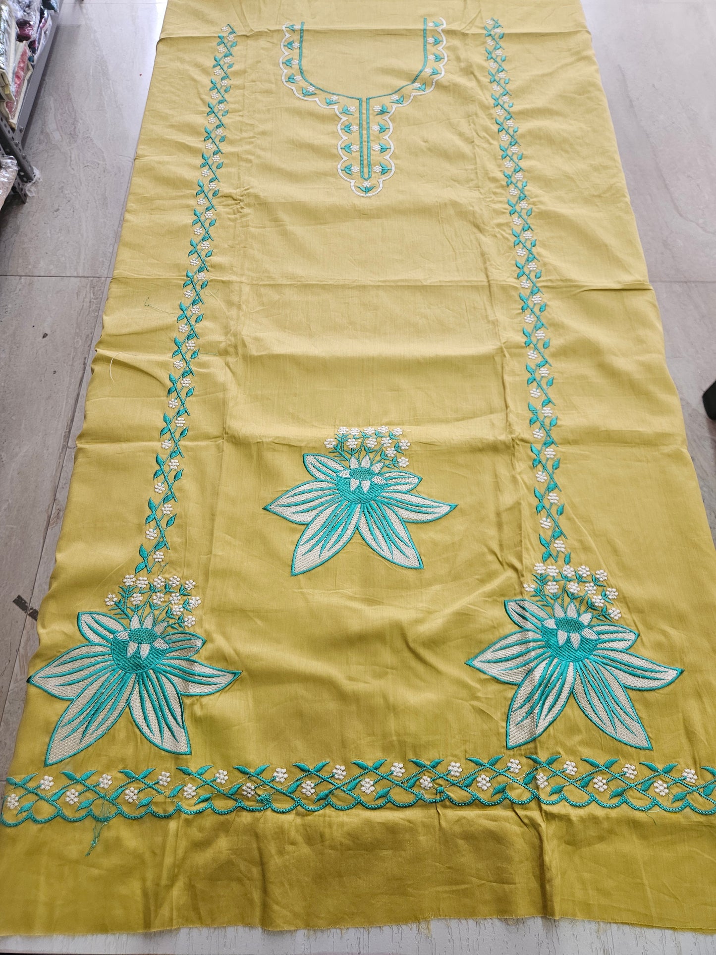 JAAM SATIN SUIT with PANEL WORK DUPATTA 630790 (YELLOW TONE)