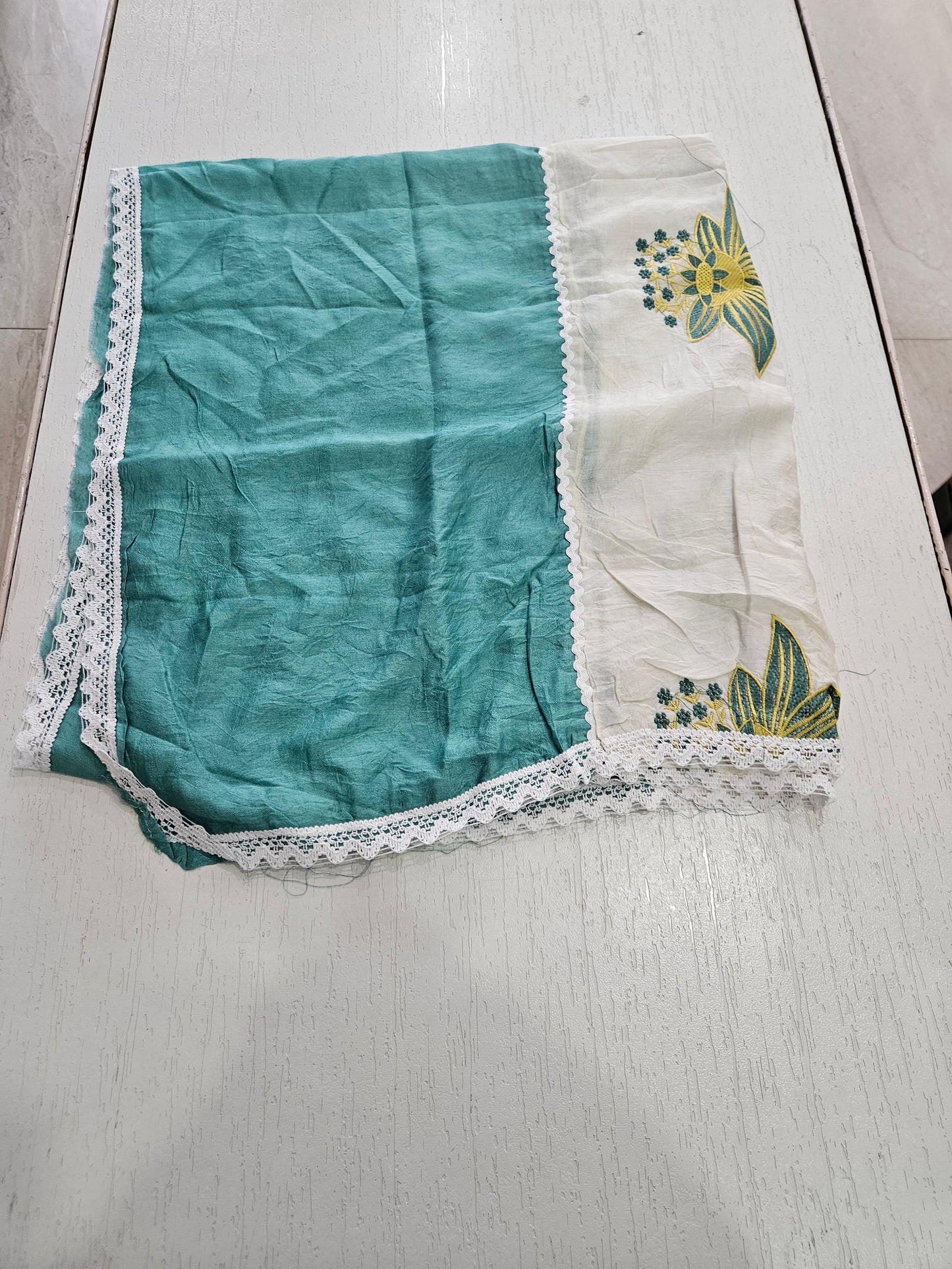 JAAM SATIN SUIT with PANEL WORK DUPATTA 630790 (BLUE TONE)