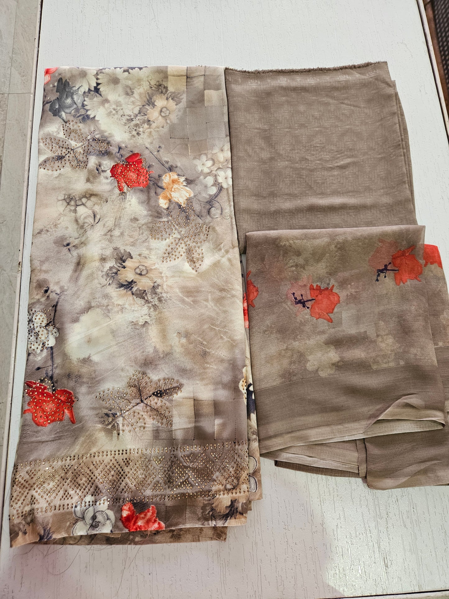 Kala Crepe Printed with Sarvoski Work - STYLE 2