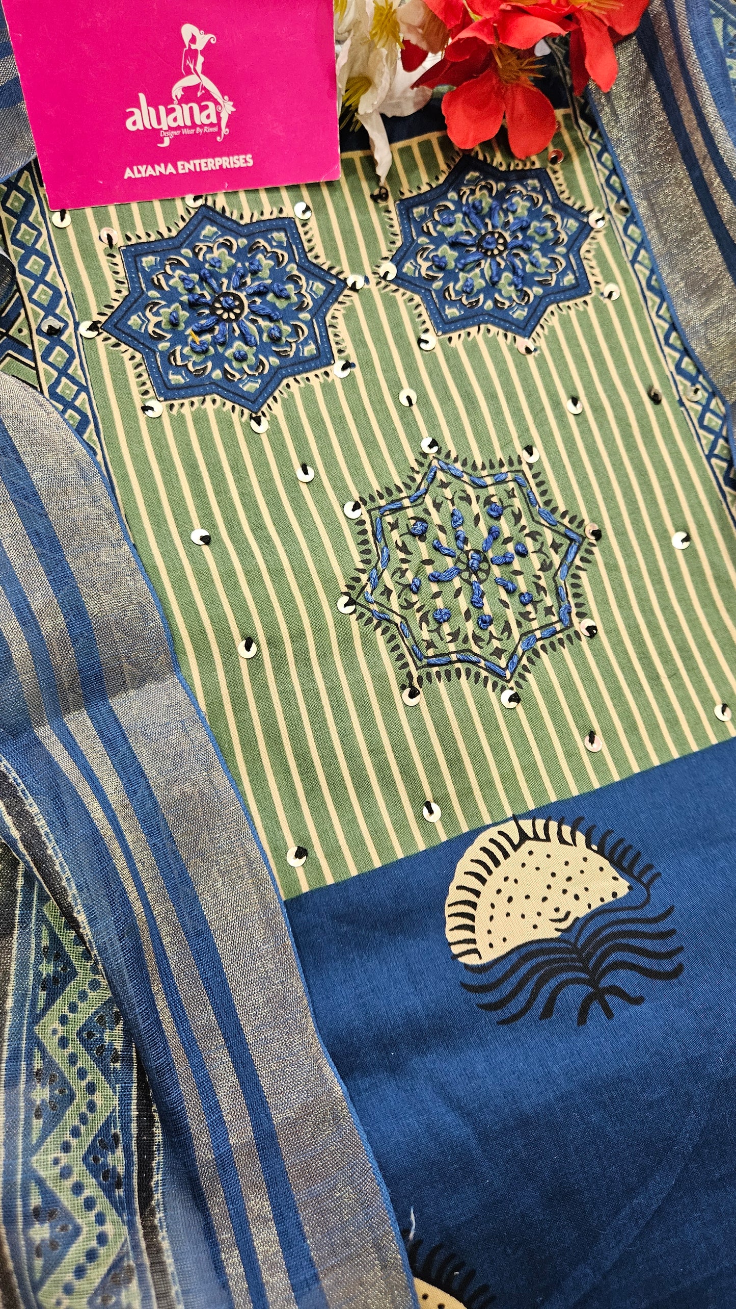 Palkhi Aarzu Unstitched Suit (Blue)