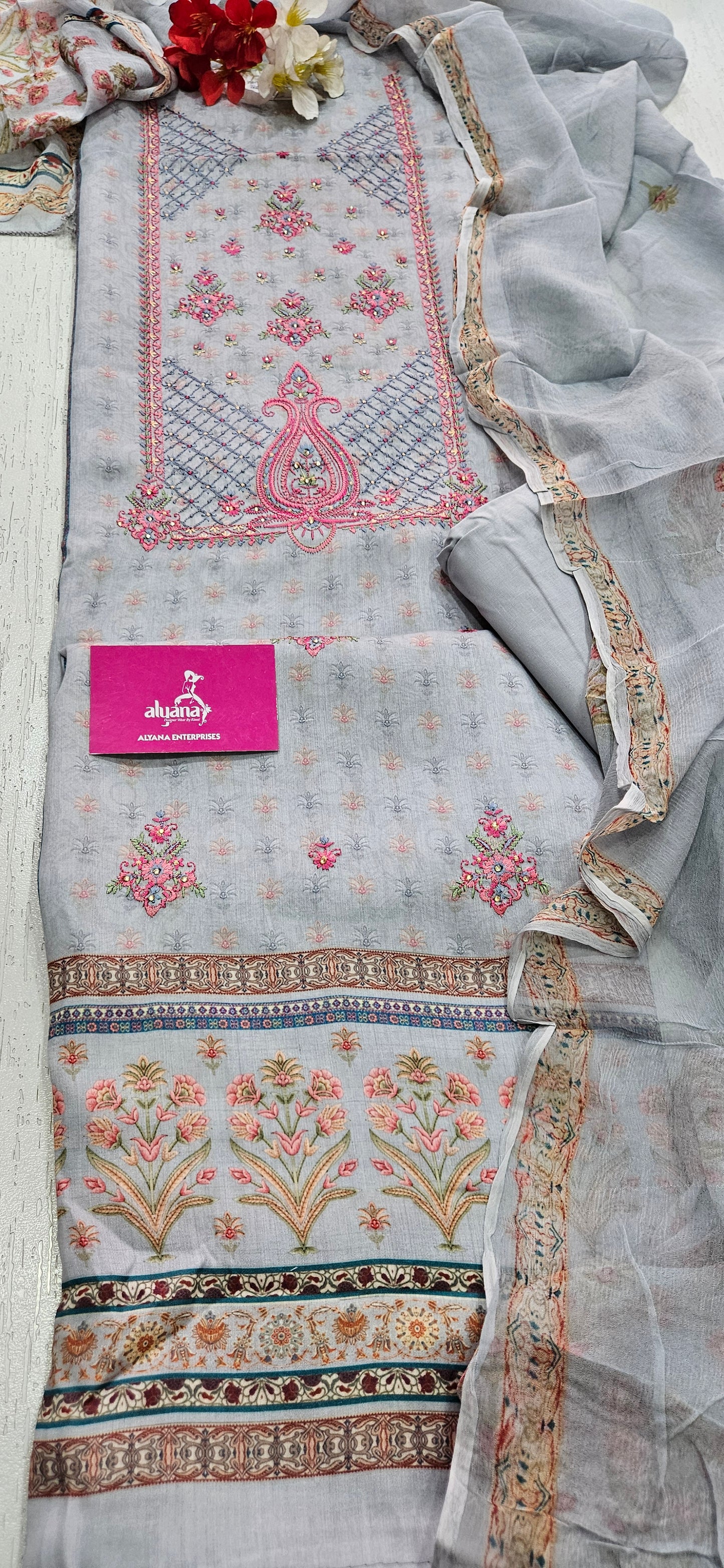 Sargam Milano – Unstitched Suit (Light Grey)