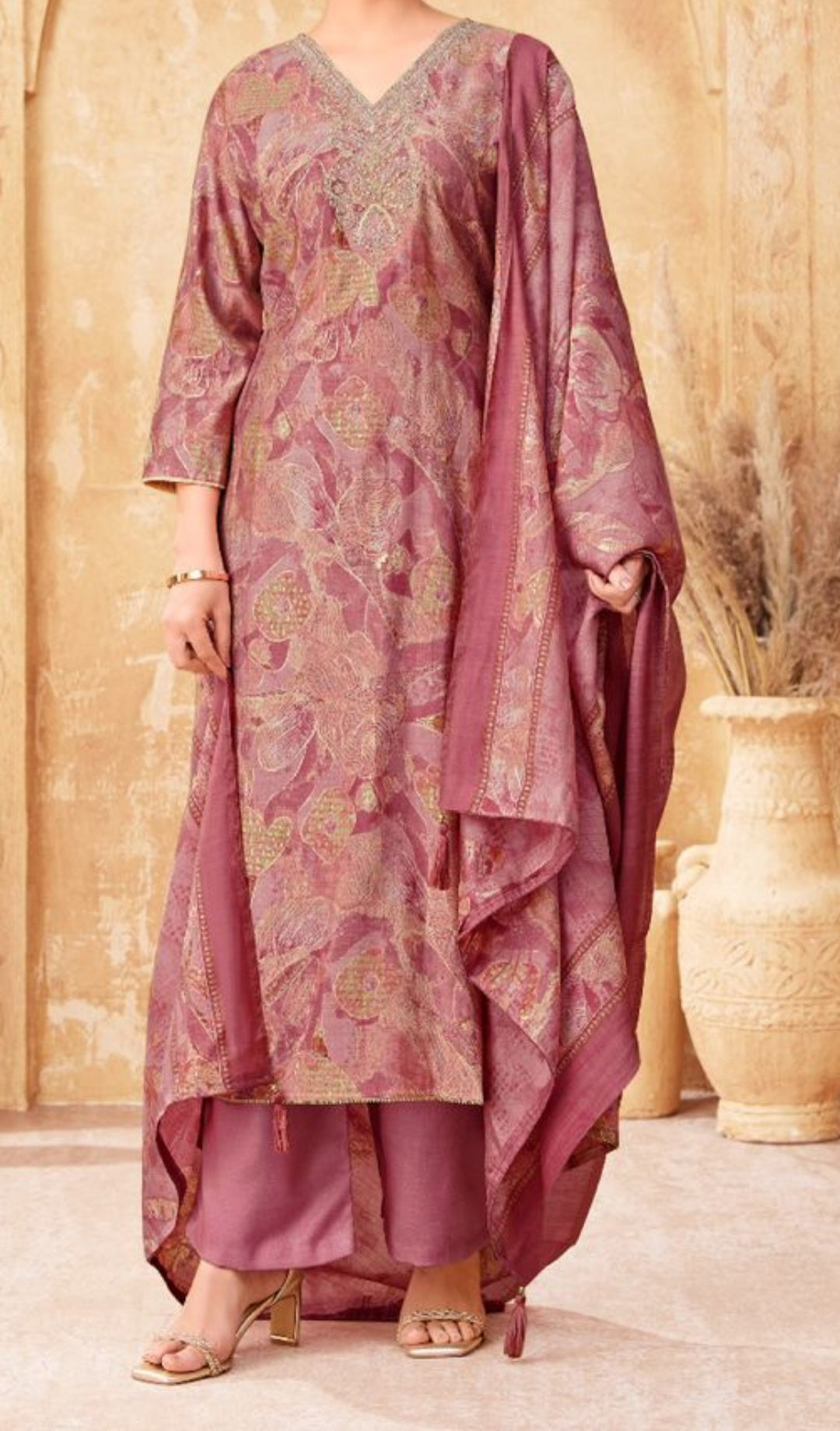 Salvina Modal Muslin with Foil Print (Style 3)