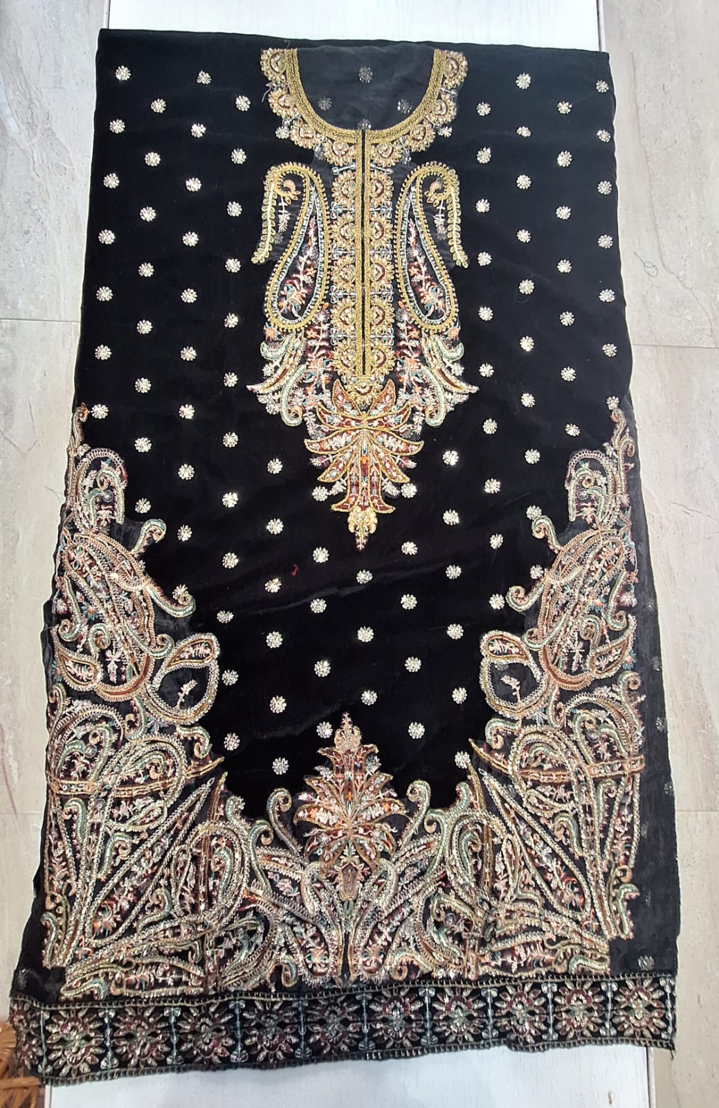 Velvet Suit with Embroidery - Style 1