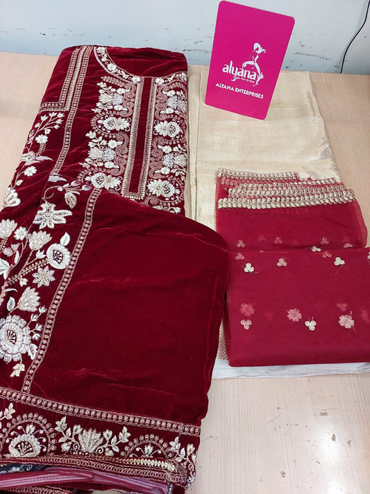 Velvet Suit with Embroidery - Style 4