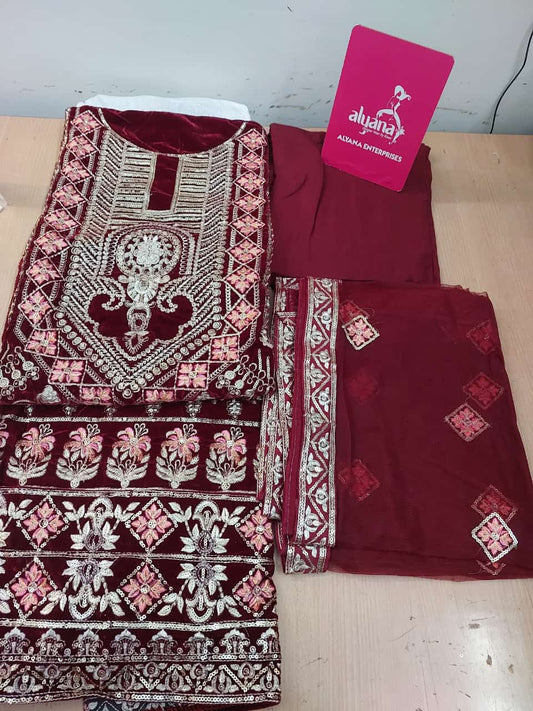 Velvet Suit with Embroidery - Style 5