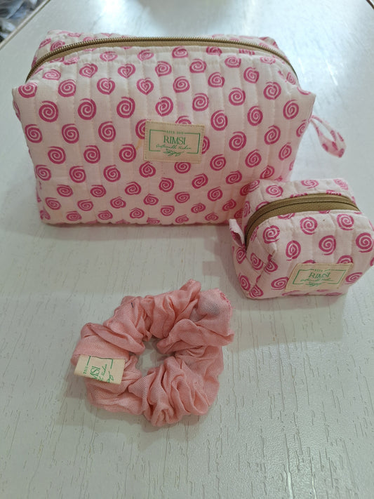 Pouch Bag + Coin/Airpod Bag + Scrunchies Combo (Style 22)