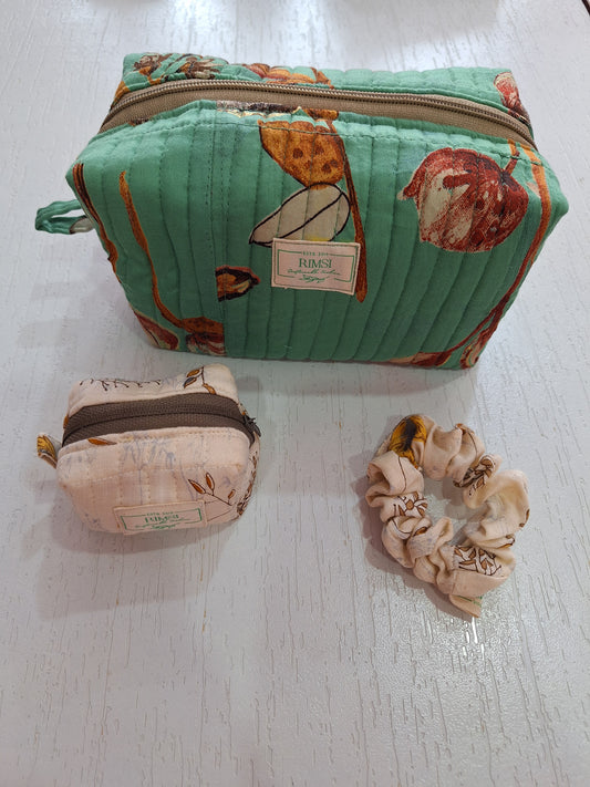 Pouch Bag + Coin/Airpod Bag + Scrunchies Combo (Style 25)