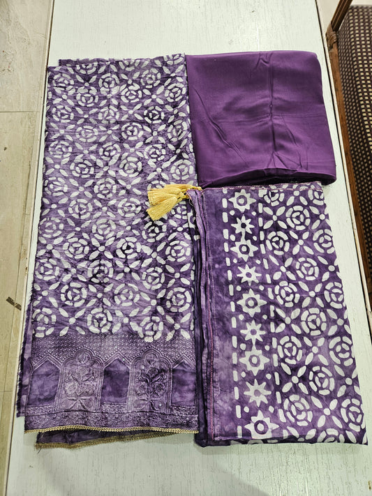 Modal Suit with Batik Print - Toxic (Purple)