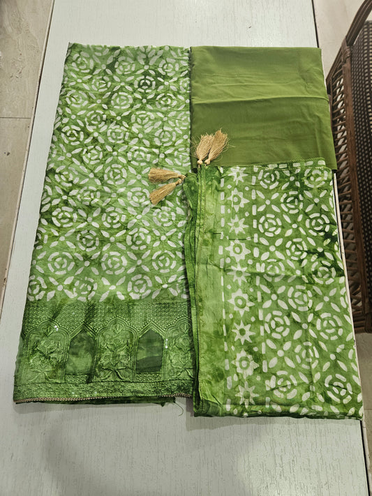 Modal Suit with Batik Print - Toxic (Green)