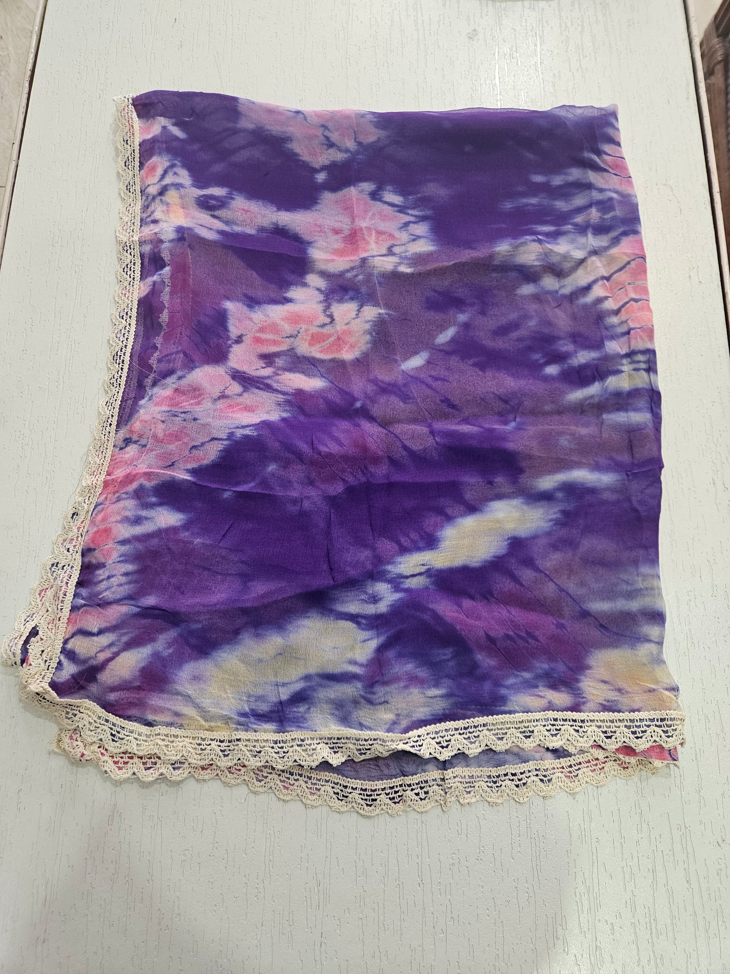 Muslin Printed Suit/Embroidered Bottom- 520812 (Purple)