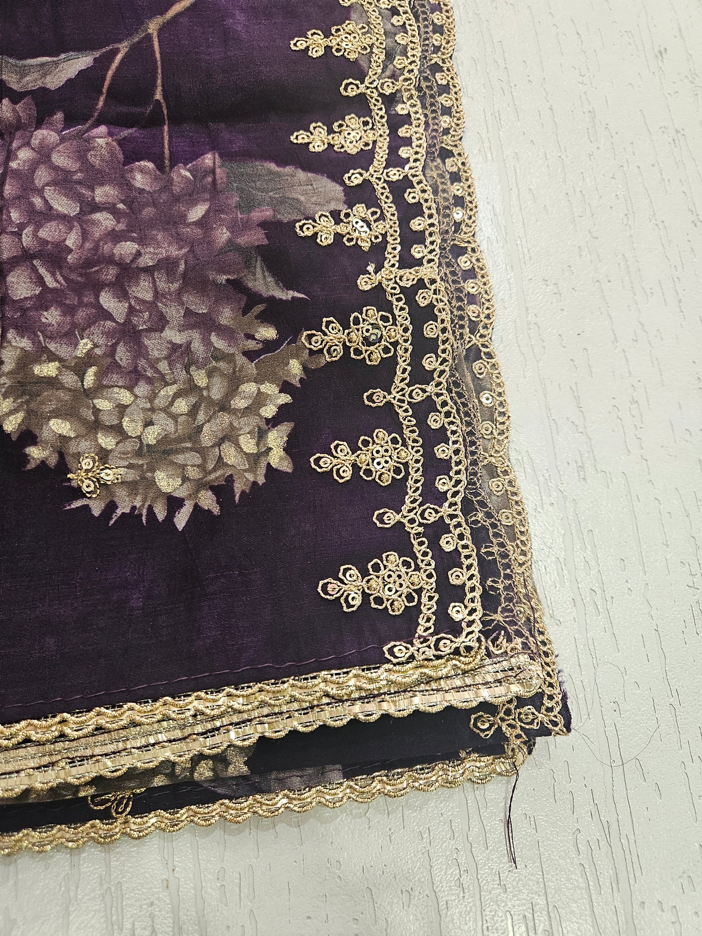 BANARSI SUIT - SOHA (BEIGE - PURPLE)