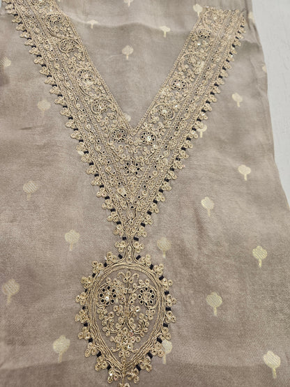 BANARSI SUIT - SOHA (BEIGE - PURPLE)