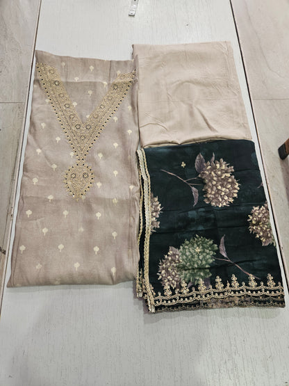 BANARSI SUIT - SOHA (BEIGE - GREEN)