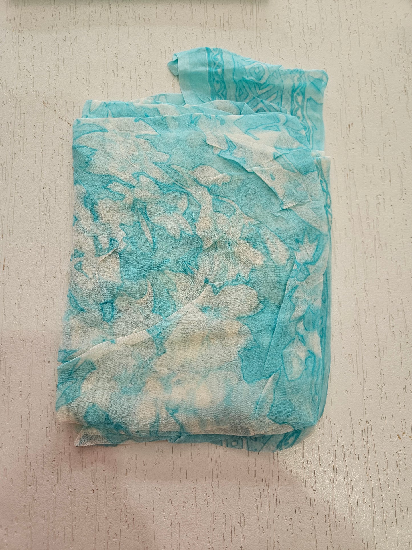 COTTON SUIT with LACE (Half Pure Dupatta) Sky Blue