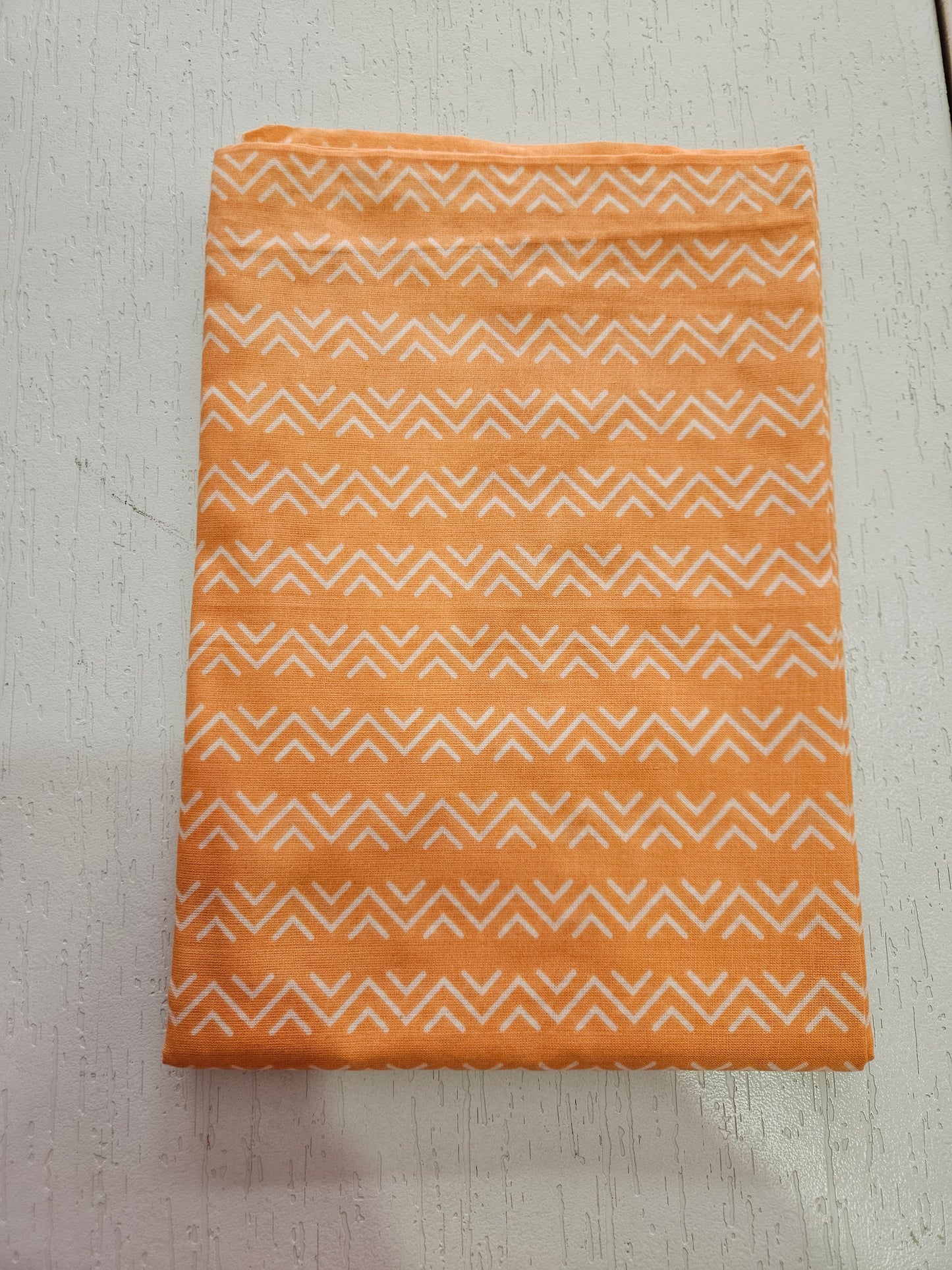 COTTON SUIT with LACE (Half Pure Dupatta) Orange