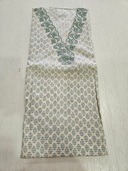 COTTON SUIT with LACE (Cotton Dupatta) Grey
