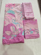 Cotton Printed Suit with Crotia Lace - Pink Tone (Vaari)