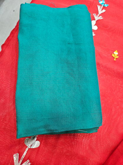 Organza Suit with Gota Work (Style 1) Red Dupatta