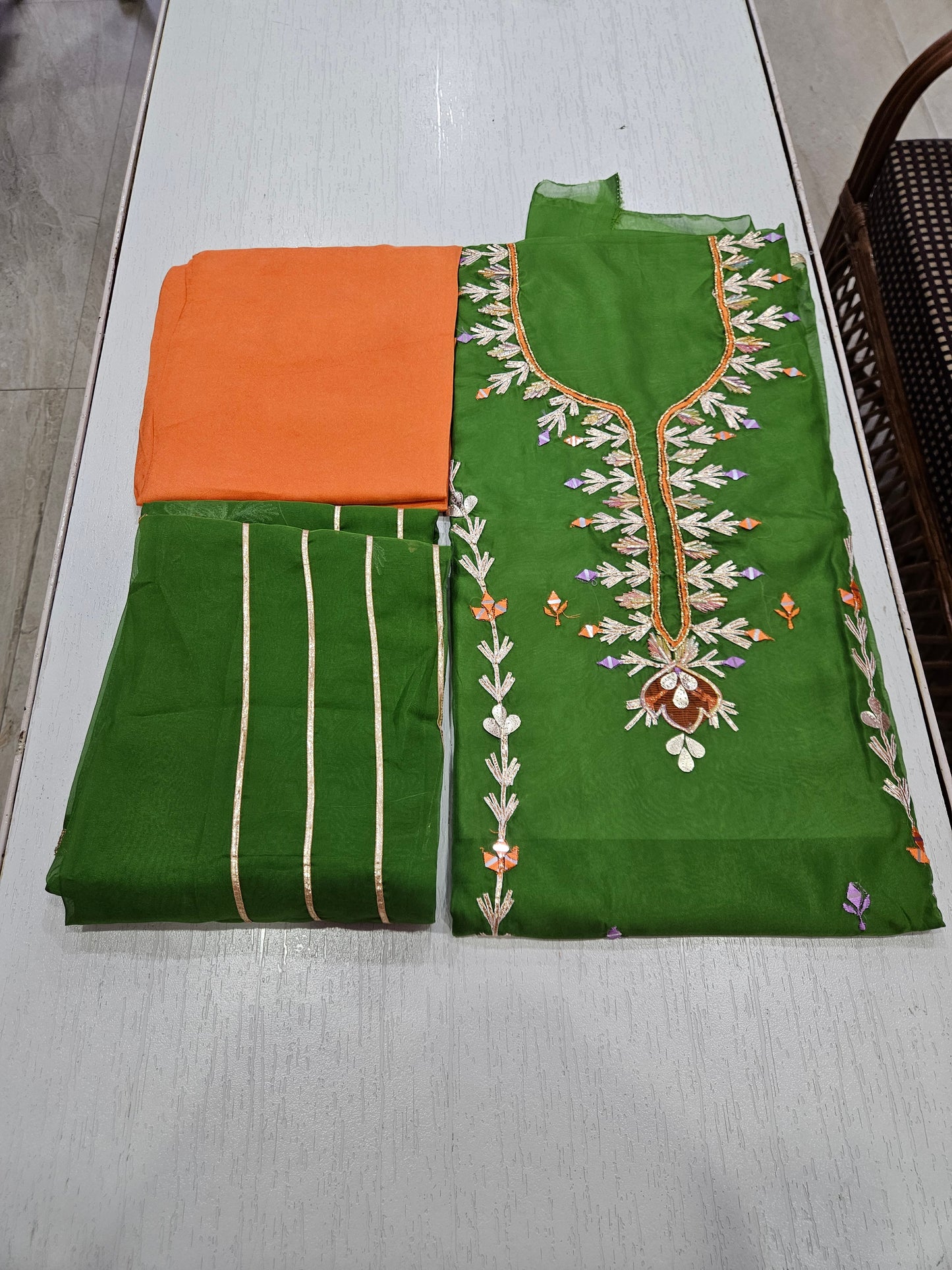 Organza Suit with Gota Work (Style 2)