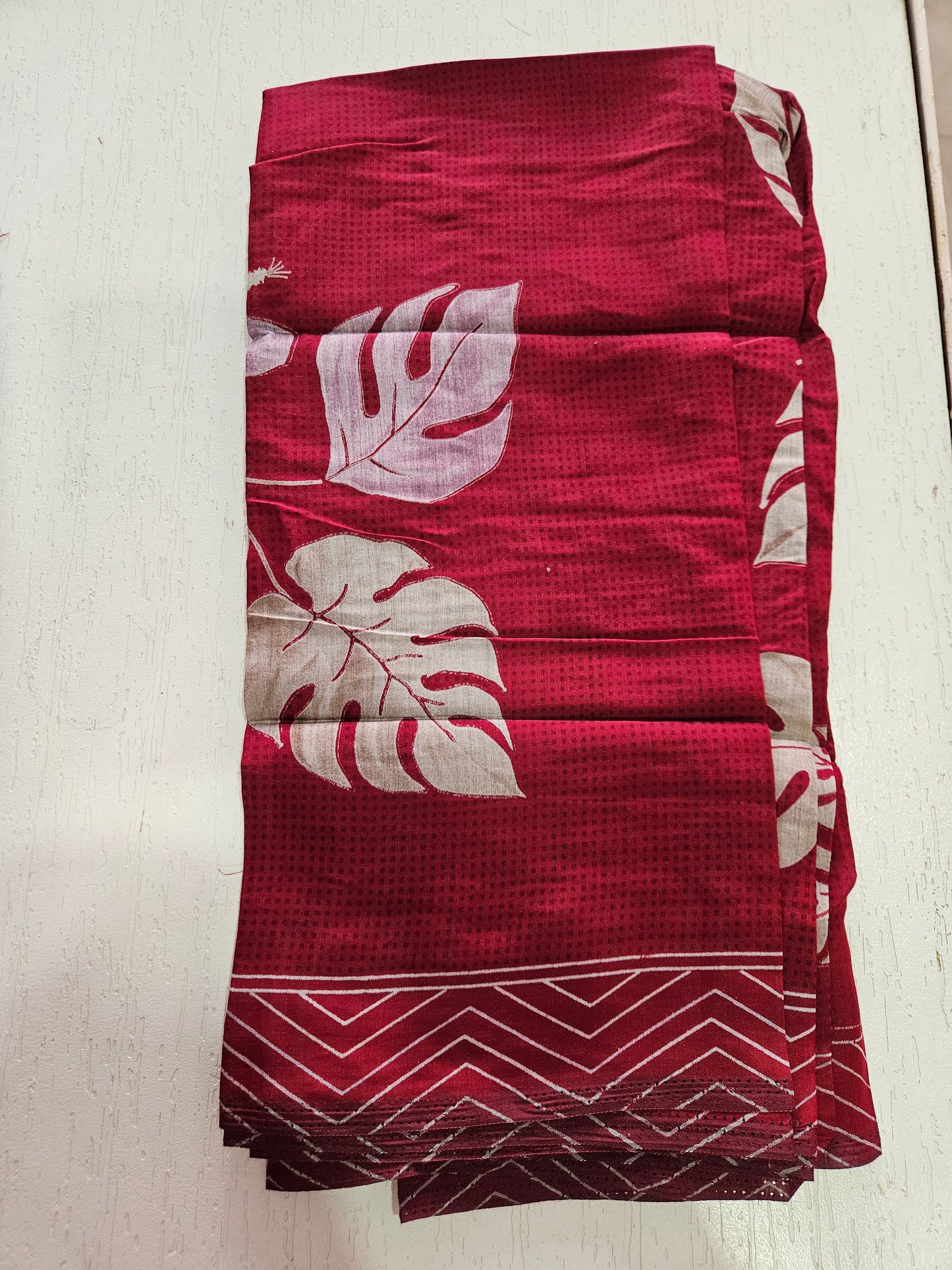Muslin Suit with Zari Work - Norin Maroon
