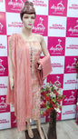 Linen Printed Suit with AARI Work - M8333 Pink Tone