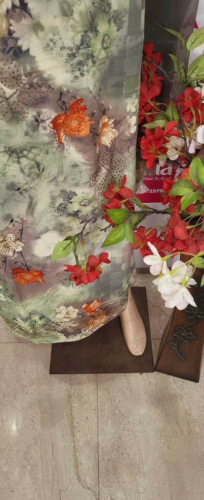 Kala Crepe Printed with Sarvoski Work - STYLE 4