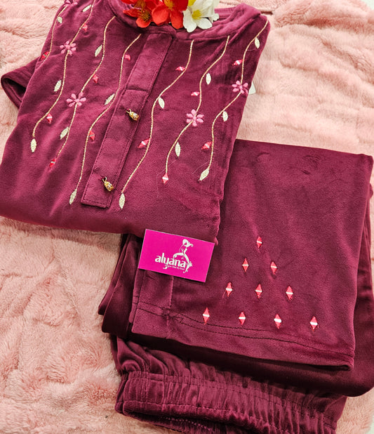 Velvet Co-ord Set - XXL (mkn suit)