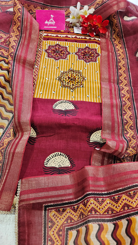 Palkhi Aarzu Unstitched Suit (Maroon)