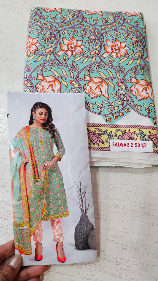 Deep Cotton Printed Unstitched Suit 2