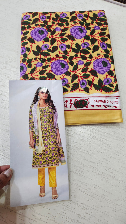 Deep Cotton Printed Unstitched Suit 3