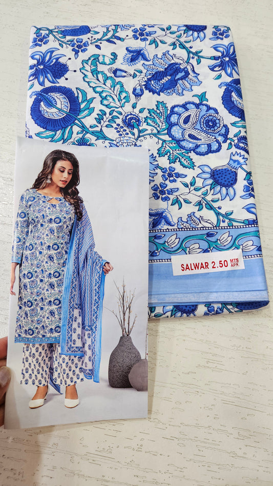 Deep Cotton Printed Unstitched Suit 5