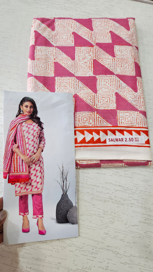 Deep Cotton Printed Unstitched Suit 7