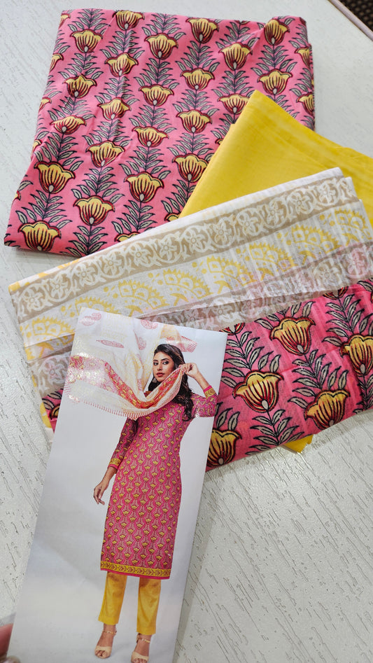 Deep Cotton Printed Unstitched Suit 8
