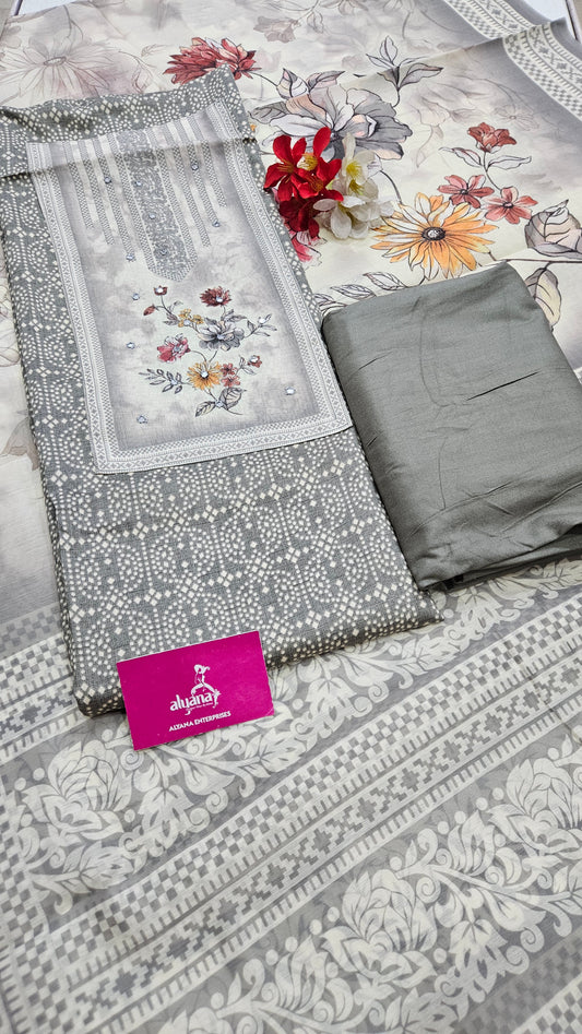 Metro Jaam Cotton Unstitched Suit 4