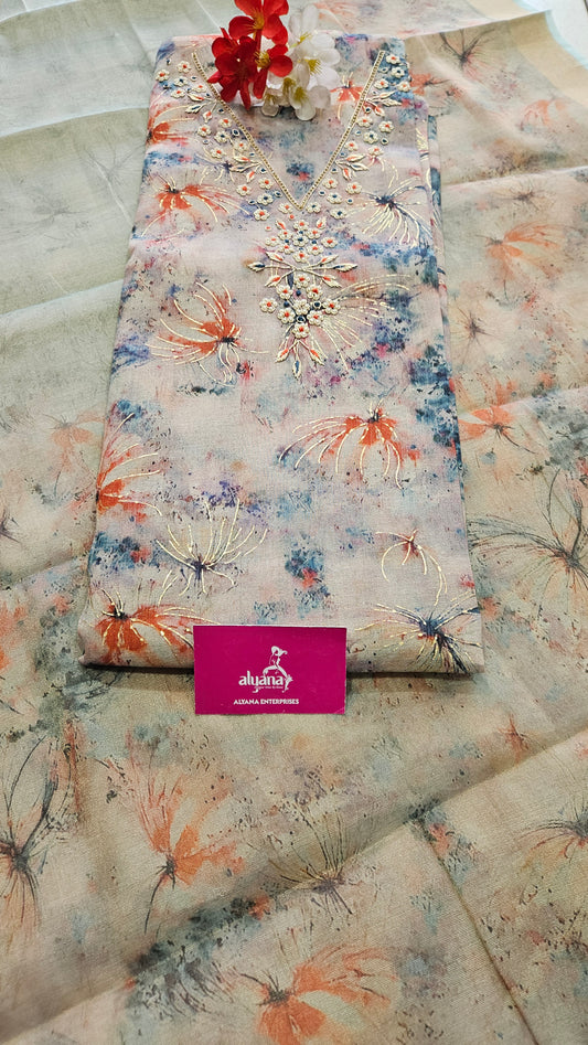 Miraj Tussar Silk Unstitched Suit
