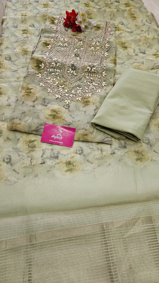 Innaya Australia Organza Unstitched Suit 3