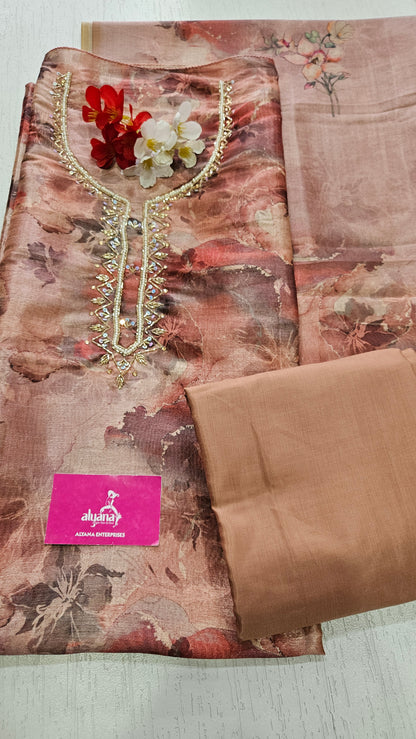 Sanam Tussar Silk Unstitched Suit 1