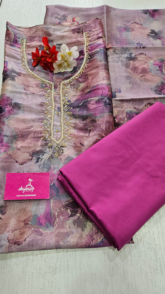 Sanam Tussar Silk Unstitched Suit 3