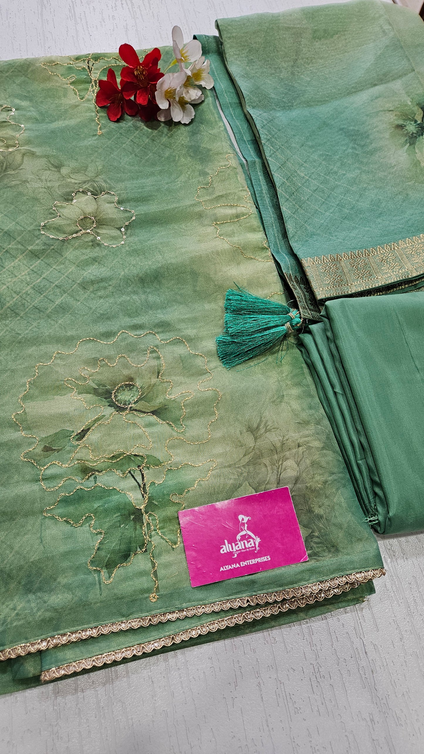 VT Ghaint Organza Unstitched Suit Style 1