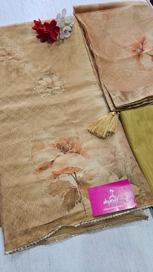 VT Ghaint Organza Unstitched Suit Style 2