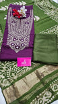 Bhakti Jaam Satin Unstitched Suit (Wine)