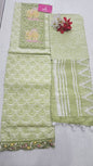 Saaho Style 2 Cotton Unstitched Suit (green)