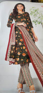 Ganpati Bella Cotton Stitched 3-Piece Suit Set – Dark Brown (XXL)
