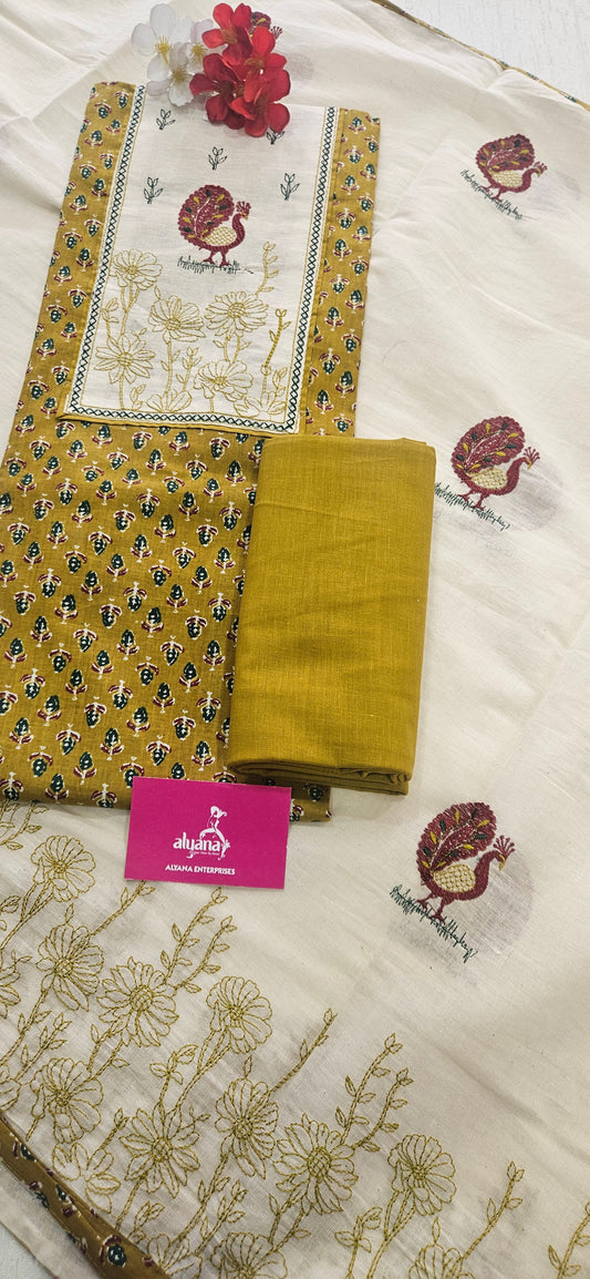 KT 1244 Pure Cotton Unstitched Suit 1