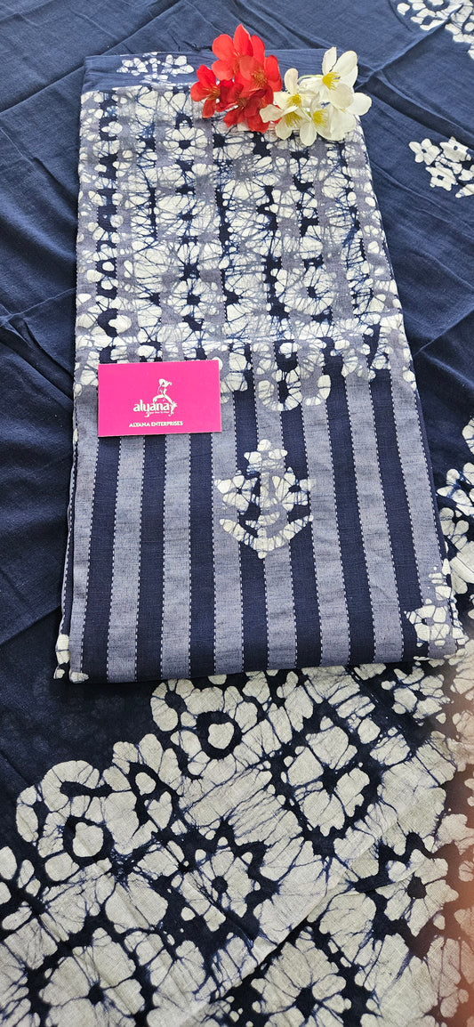 JV Neck Batik Pure Cotton Unstitched Suit 1